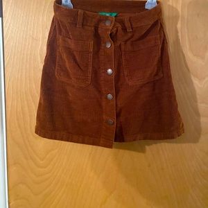 Brown corduroy pencil skirt